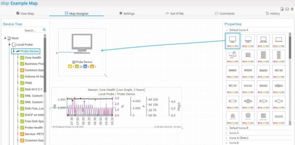 Drag and drop in PRTG map designer